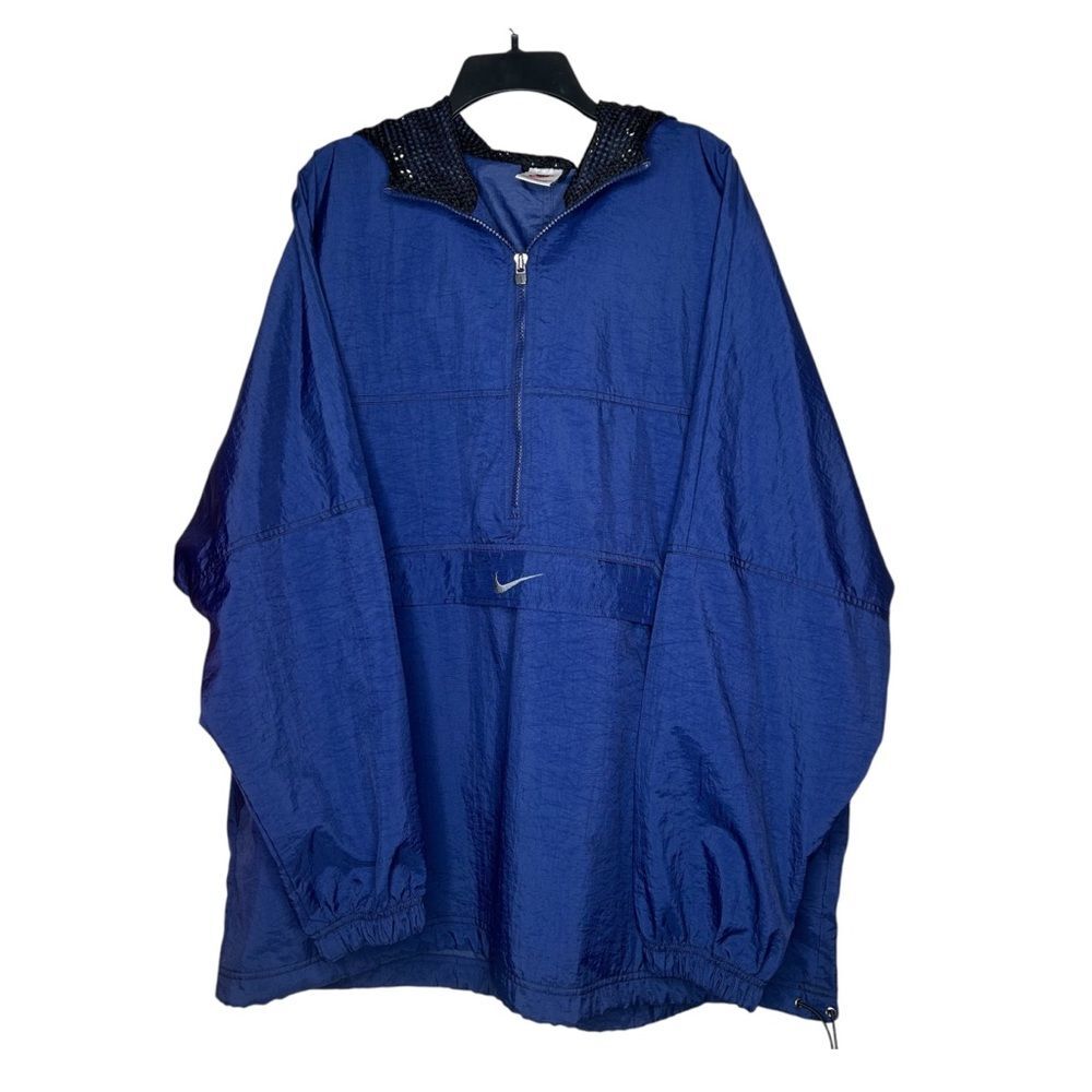 Vintage 90s 1990s Nike center swoosh windbreaker jacket pullover XL navy blue